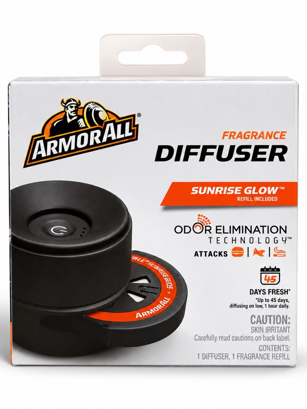 Armor All Fragrance Diffuser Kit Sunrise Glow Odor Eliminator USB-C Car Home NEW
